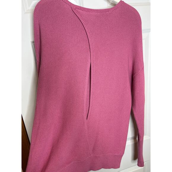 Lululemon Size 10 CASHMERE Blend Cashlu Crossover Back Sweater Pink Blossom - Picture 4 of 11
